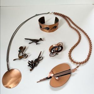Vintage Copper Southwestern Jewelry Lot